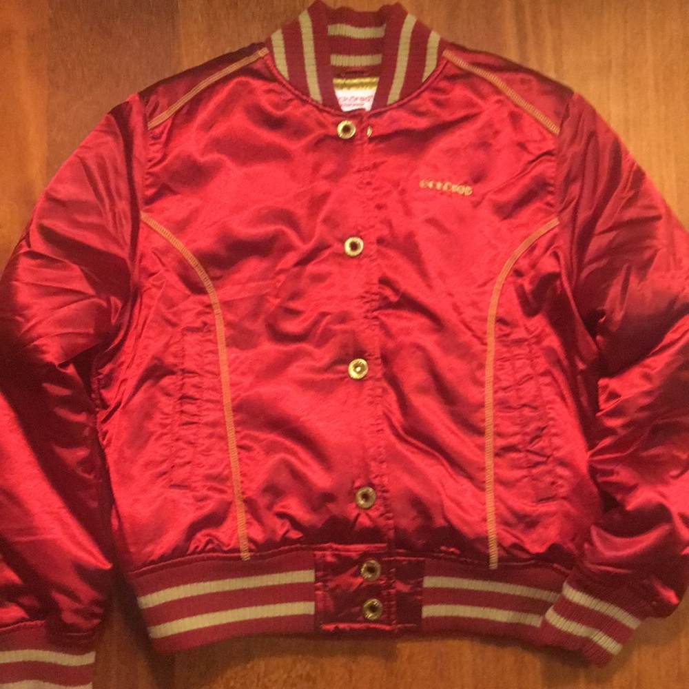 ECHORED Red Satin Crop Jacket